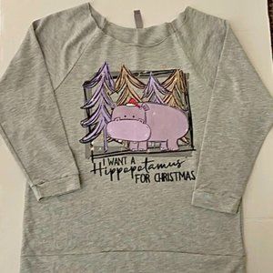 New  I want a Hippopotamus for Christmas Off shoulder Top